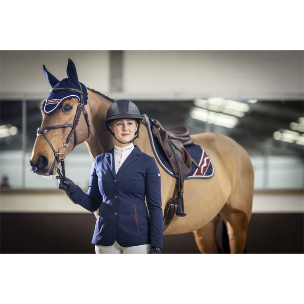 Charles Owen SP8 Plus Leather Look Sparkly Helmet SP8PLUS- Navy